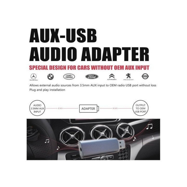 ENTRADA AUX-TO-USB PARA RADIOS DE FÁBRICA