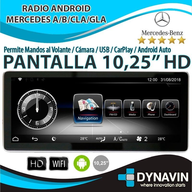 MERCEDES CLASE A/B/CLA/GLA NTG4.5 (2012-2015) - ANDROID PANTALLA 10,25” MERCEDES CLASE A/B/CLA/GLA NTG4.5 (2012-2015) - ANDROID PANTALLA 10,25”