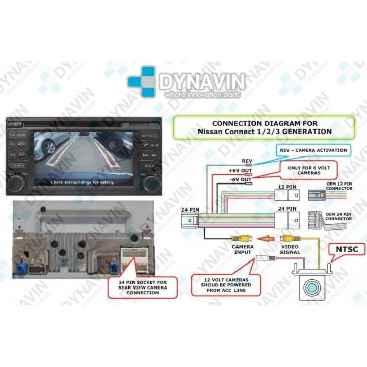 NISSAN CONNECT 1, 2, 3 GEN. - CONECTOR PARA INSTALAR CAMARA TRASERA