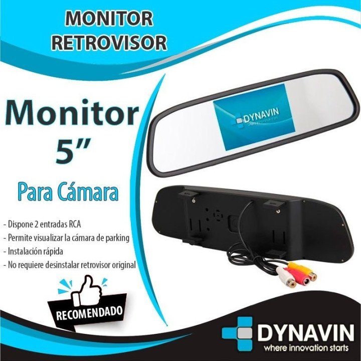 MONITOR RETROVISOR 5": AV IN + CAM IN