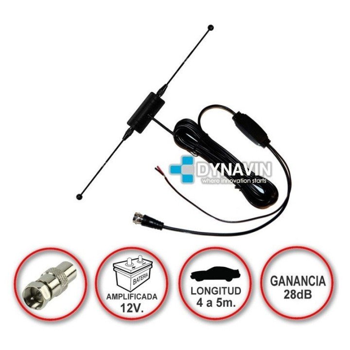 VARILLA. CONECTOR F. ANTENA DE TDT TV DIGITAL AMPLIFICADA 12V PARA COCHE