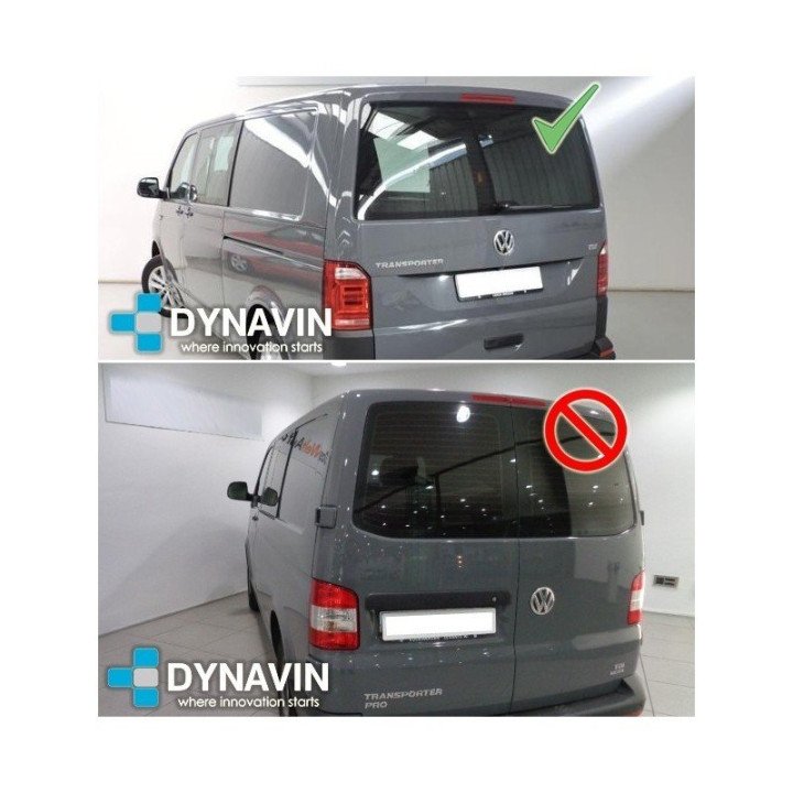 DYNAVIN-VOLKSWAGEN TRANSPORTER T6 (+2016) - LUZ DE FRENO SUPERIOR. CÁMARA TRASERA DE APARCAMIENTO. A TODO COLOR