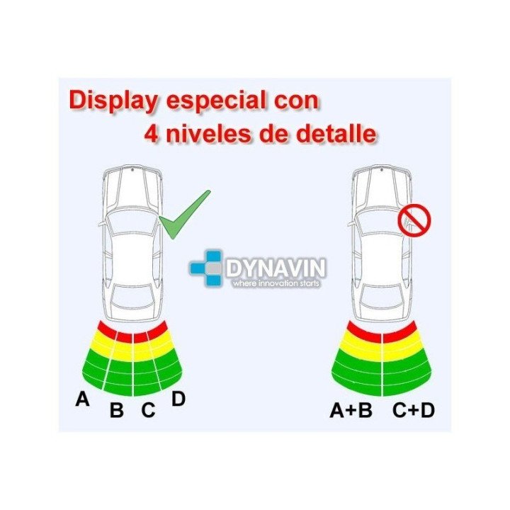 DYNAVIN-SENSORES DE PARKING - KIT DE 8 CAPSULAS CON DISPLAY LED