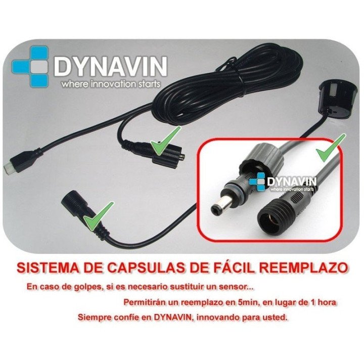 DYNAVIN-SENSORES DE PARKING - KIT DE 8 CAPSULAS CON DISPLAY LED