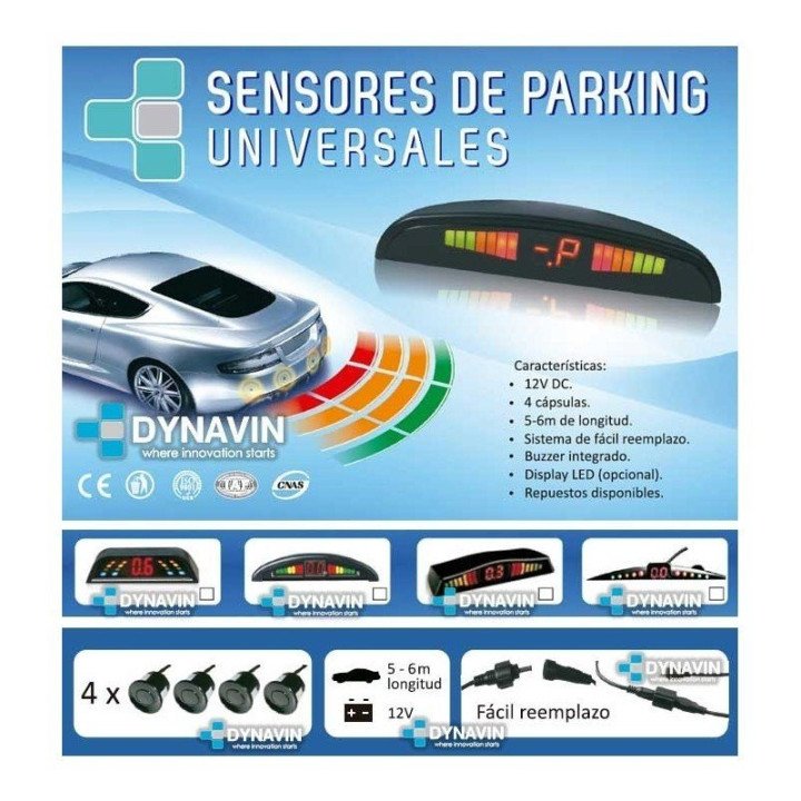 DYNAVIN-SENSORES DE PARKING - KIT DE 8 CAPSULAS CON DISPLAY LED