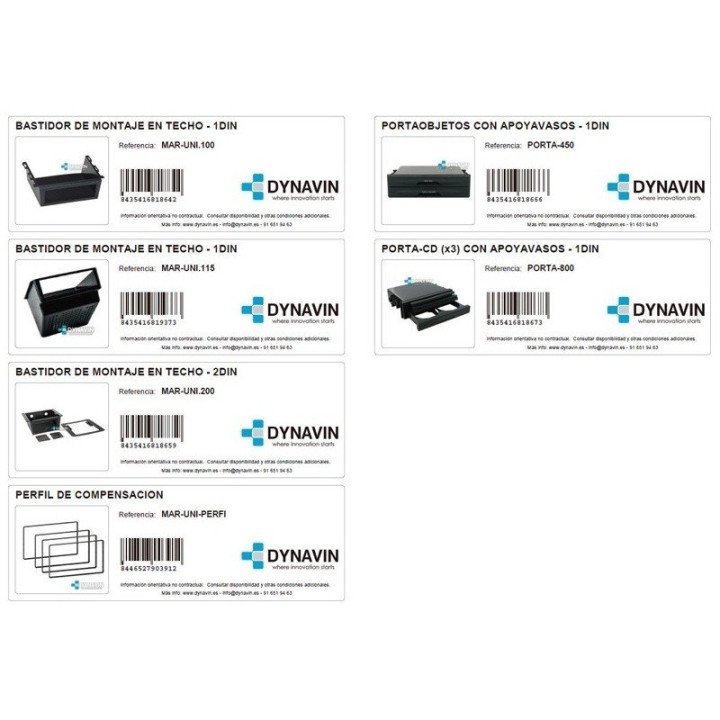 2 ISO BASTIDOR DE MONTAJE UNIVERSAL: 99 x 171,0mm / 118 x 188,5mm