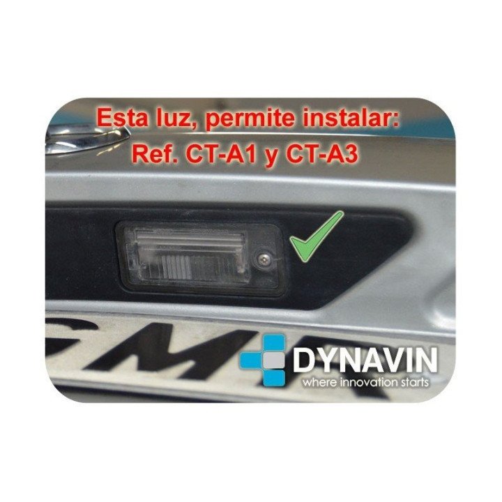 Cámara trasera de aparcamiento a todo color y líneas guía de asistencia para hueco de luz de matrícula original