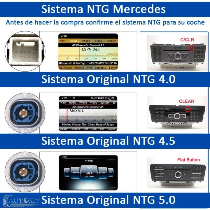 MERCEDES CLASE A/CLA/GLA NTG 5.0/5.1 (+2 | Autokit