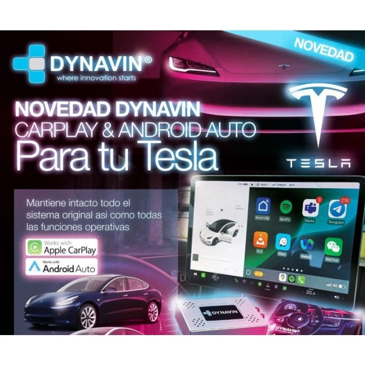 Comprar Interface Carplay y Android Auto Tesla Model 3, Tesla Model Y (2017-2024)