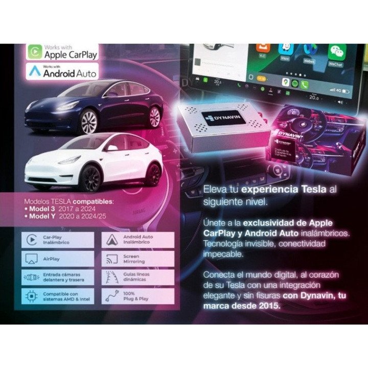 Comprar Interface Carplay y Android Auto Tesla Model 3, Tesla Model Y (2017-2024)